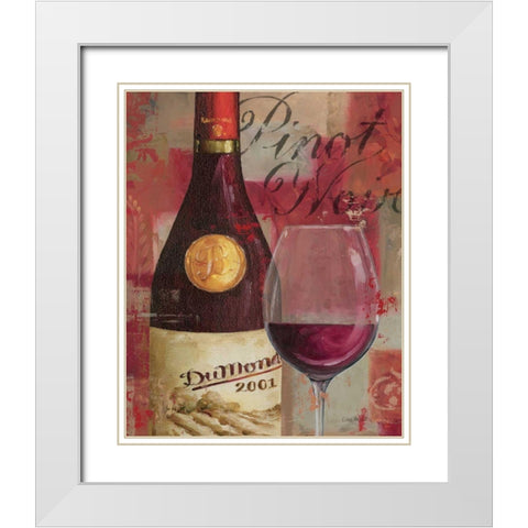 Vin Abstrait I White Modern Wood Framed Art Print with Double Matting by Audit, Lisa