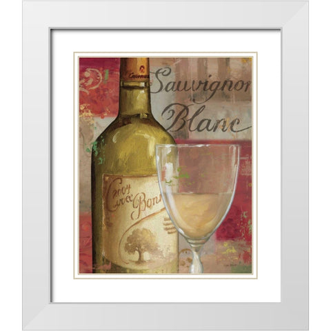 Vin Abstrait II White Modern Wood Framed Art Print with Double Matting by Audit, Lisa