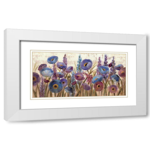 Lupines and Poppies White Modern Wood Framed Art Print with Double Matting by Vassileva, Silvia