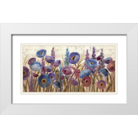 Lupines and Poppies White Modern Wood Framed Art Print with Double Matting by Vassileva, Silvia