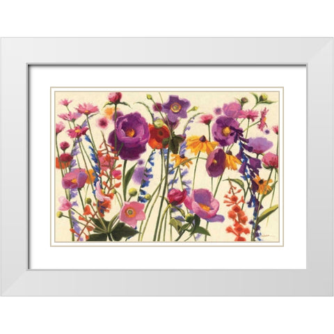 Couleur Printemps I White Modern Wood Framed Art Print with Double Matting by Novak, Shirley