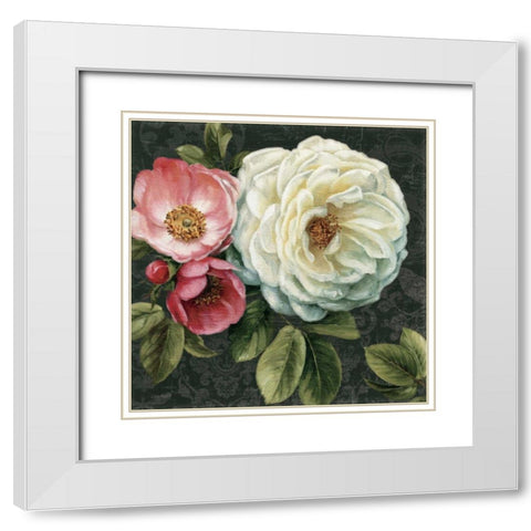 Floral Damask II White Modern Wood Framed Art Print with Double Matting by Audit, Lisa