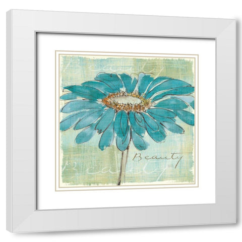 Spa Daisies I White Modern Wood Framed Art Print with Double Matting by Paschke, Chris