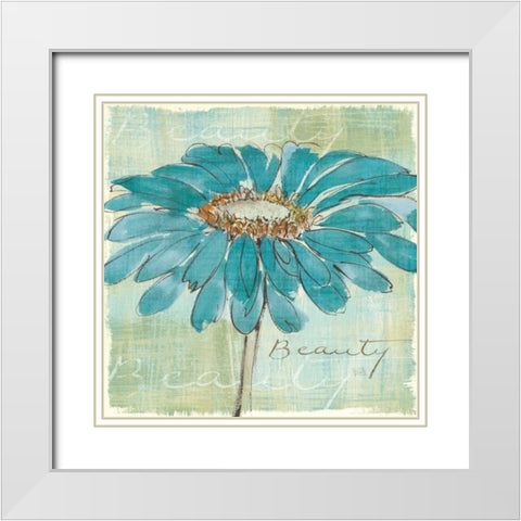 Spa Daisies I White Modern Wood Framed Art Print with Double Matting by Paschke, Chris