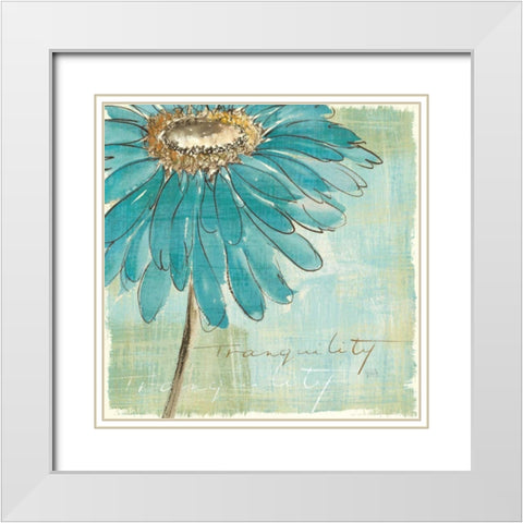 Spa Daisies III White Modern Wood Framed Art Print with Double Matting by Paschke, Chris
