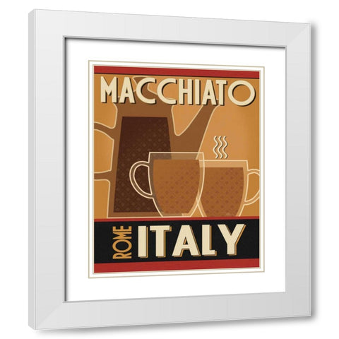 Deco Coffee II White Modern Wood Framed Art Print with Double Matting by Pela Studio