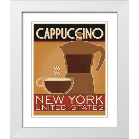 Deco Coffee IV White Modern Wood Framed Art Print with Double Matting by Pela Studio