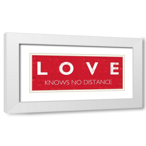 Love Knows No Distance White Modern Wood Framed Art Print with Double Matting by Mullan, Michael