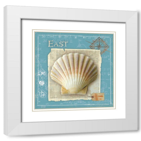 Points East White Modern Wood Framed Art Print with Double Matting by Aldrich, Belinda