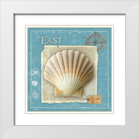 Points East White Modern Wood Framed Art Print with Double Matting by Aldrich, Belinda