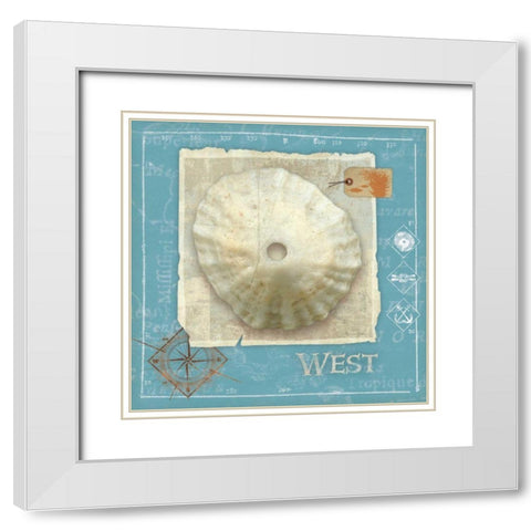 Points South White Modern Wood Framed Art Print with Double Matting by Aldrich, Belinda