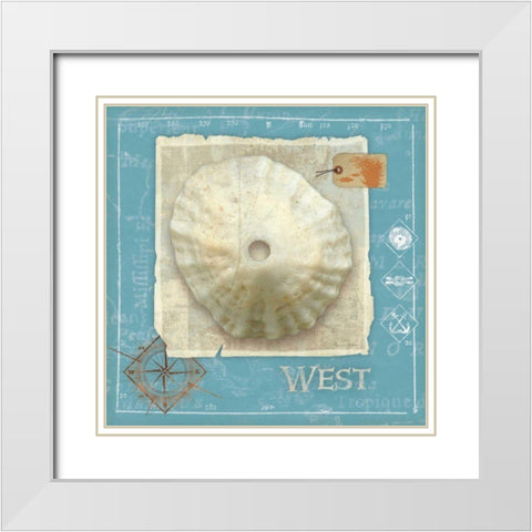 Points South White Modern Wood Framed Art Print with Double Matting by Aldrich, Belinda