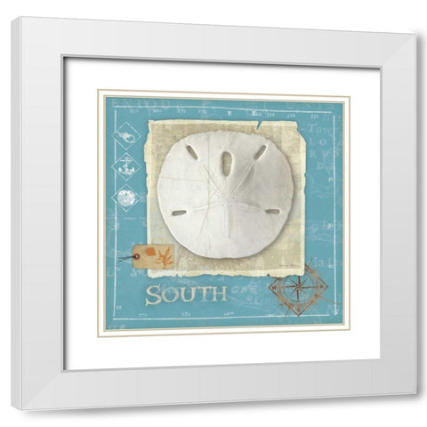 Points West White Modern Wood Framed Art Print with Double Matting by Aldrich, Belinda