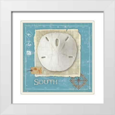 Points West White Modern Wood Framed Art Print with Double Matting by Aldrich, Belinda