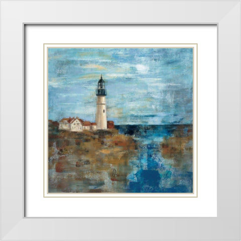 Lighthouse Dream White Modern Wood Framed Art Print with Double Matting by Vassileva, Silvia