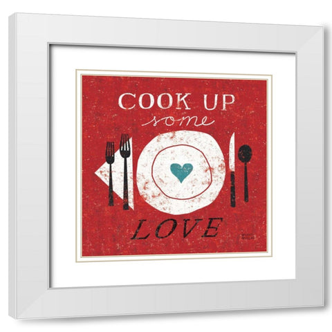 Cook Up Love White Modern Wood Framed Art Print with Double Matting by Mullan, Michael