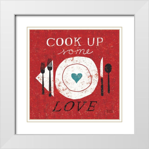 Cook Up Love White Modern Wood Framed Art Print with Double Matting by Mullan, Michael