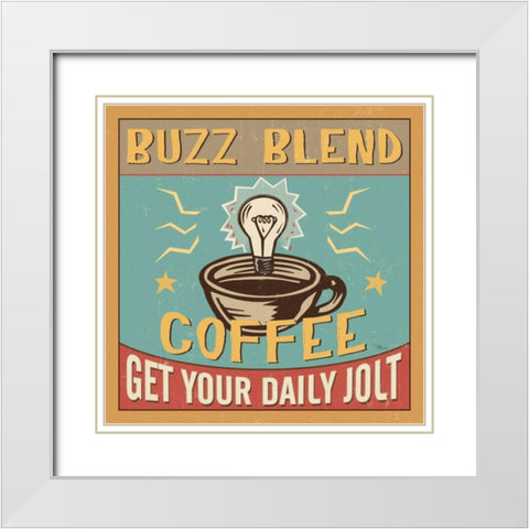 Coffeehouse II White Modern Wood Framed Art Print with Double Matting by Pela Studio
