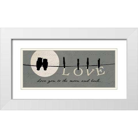 Moon Lovers I White Modern Wood Framed Art Print with Double Matting by Pela