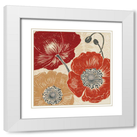 A Poppys Touch II White Modern Wood Framed Art Print with Double Matting by Brissonnet, Daphne