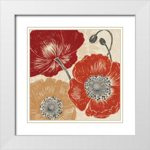 A Poppys Touch II White Modern Wood Framed Art Print with Double Matting by Brissonnet, Daphne