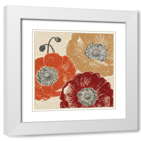 A Poppys Touch III White Modern Wood Framed Art Print with Double Matting by Brissonnet, Daphne