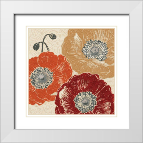 A Poppys Touch III White Modern Wood Framed Art Print with Double Matting by Brissonnet, Daphne