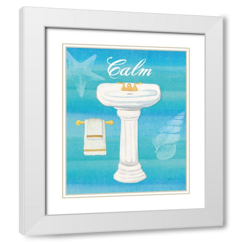 Seashells Spa I  No Border White Modern Wood Framed Art Print with Double Matting by Charron, Veronique