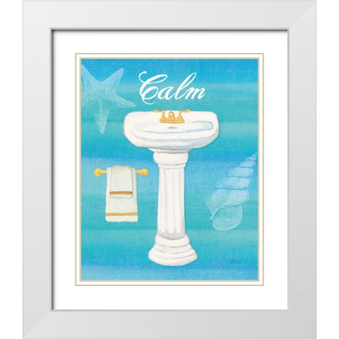 Seashells Spa I  No Border White Modern Wood Framed Art Print with Double Matting by Charron, Veronique