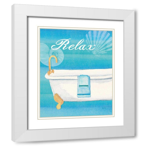 Seashells Spa II No Border White Modern Wood Framed Art Print with Double Matting by Charron, Veronique