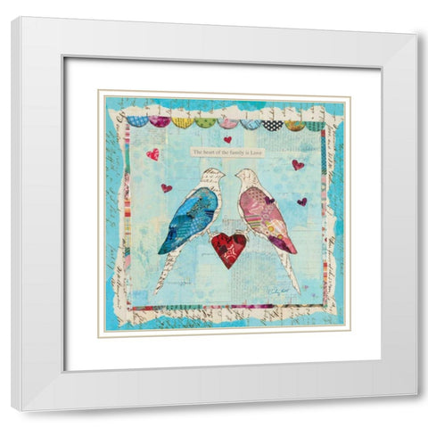 Love Birds Square White Modern Wood Framed Art Print with Double Matting by Prahl, Courtney