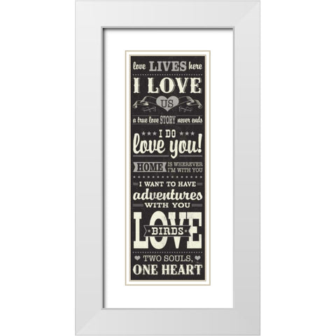 L-O-V-E III White Modern Wood Framed Art Print with Double Matting by Pela Studio