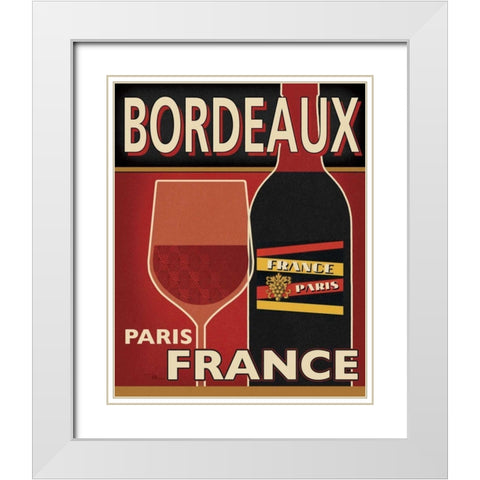 Bordeaux White Modern Wood Framed Art Print with Double Matting by Pela Studio