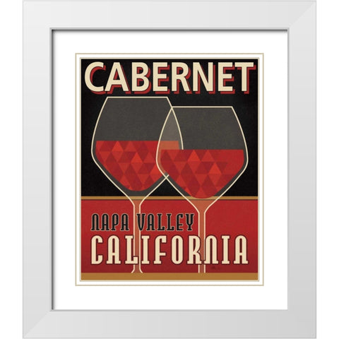 Cabernet White Modern Wood Framed Art Print with Double Matting by Pela Studio