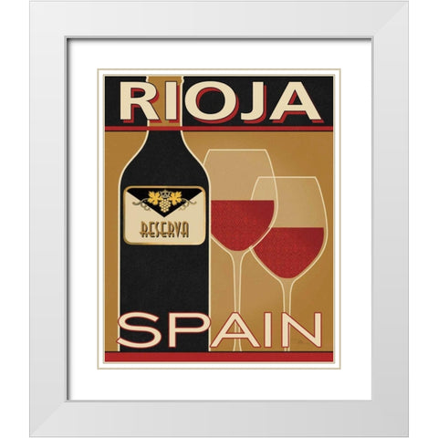 Rioja White Modern Wood Framed Art Print with Double Matting by Pela Studio