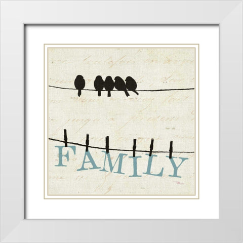 Bird Talk III White Modern Wood Framed Art Print with Double Matting by Pela Studio