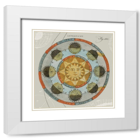 Solar Calendar White Modern Wood Framed Art Print with Double Matting by Schlabach, Sue