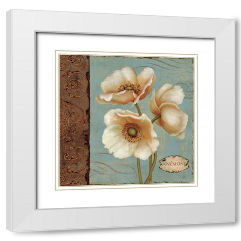 Windflower I White Modern Wood Framed Art Print with Double Matting by Brissonnet, Daphne