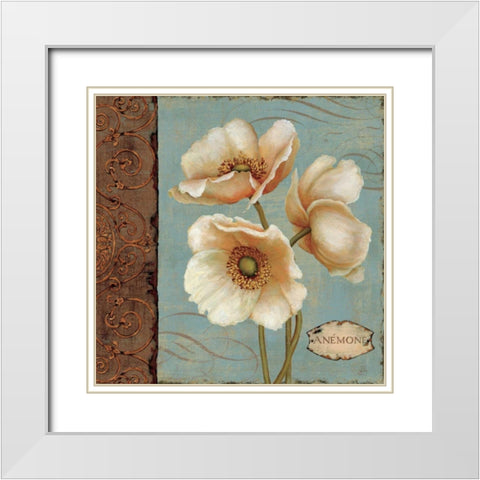 Windflower I White Modern Wood Framed Art Print with Double Matting by Brissonnet, Daphne