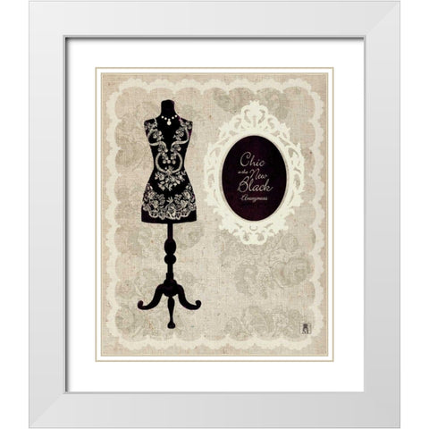 Dress Form I White Modern Wood Framed Art Print with Double Matting by Studio Mousseau