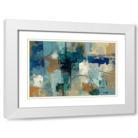 Jasper Lagoon White Modern Wood Framed Art Print with Double Matting by Vassileva, Silvia
