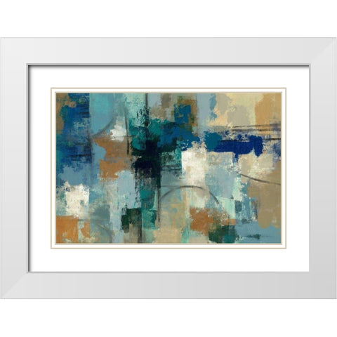 Jasper Lagoon White Modern Wood Framed Art Print with Double Matting by Vassileva, Silvia