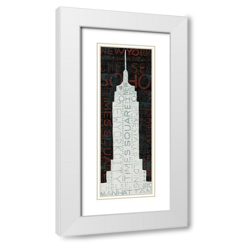 Empire State Building - Red White Modern Wood Framed Art Print with Double Matting by Mullan, Michael