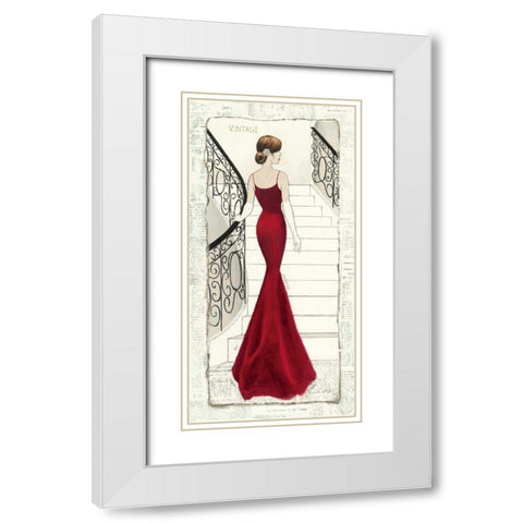 La Belle Rouge White Modern Wood Framed Art Print with Double Matting by Adams, Emily