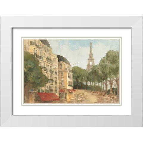 From the Balcony White Modern Wood Framed Art Print with Double Matting by Hristova, Albena