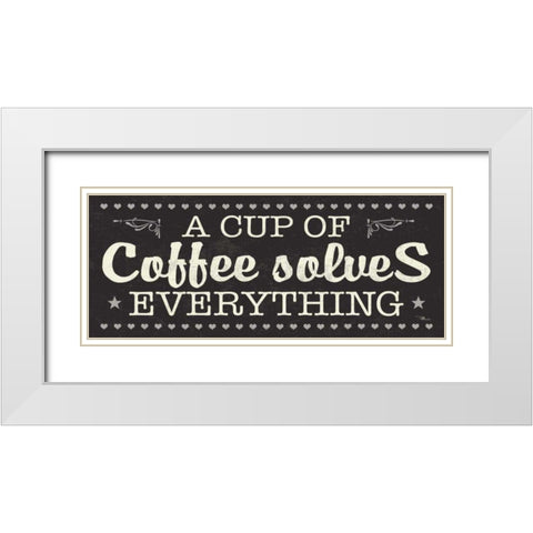 Coffee Lovers III White Modern Wood Framed Art Print with Double Matting by Pela Studio