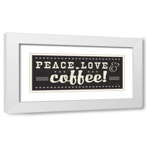 Coffee Lovers IV White Modern Wood Framed Art Print with Double Matting by Pela Studio