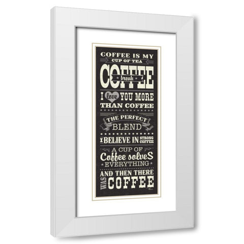 Coffee Lovers I White Modern Wood Framed Art Print with Double Matting by Pela Studio