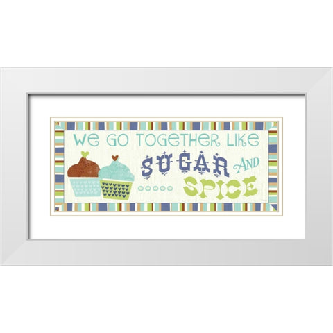 Luv 2 Bake V White Modern Wood Framed Art Print with Double Matting by Pela Studio