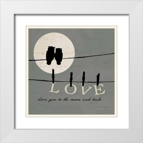 Moon Lovers I White Modern Wood Framed Art Print with Double Matting by ERR, Pela